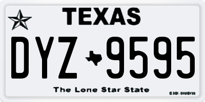 TX license plate DYZ9595