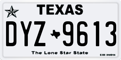 TX license plate DYZ9613