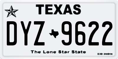 TX license plate DYZ9622