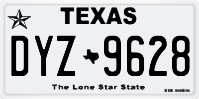 TX license plate DYZ9628