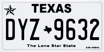 TX license plate DYZ9632