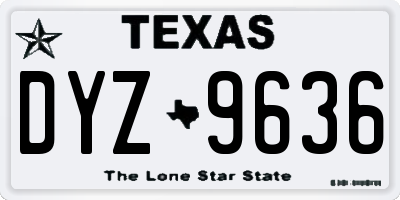 TX license plate DYZ9636