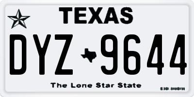 TX license plate DYZ9644