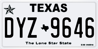 TX license plate DYZ9646