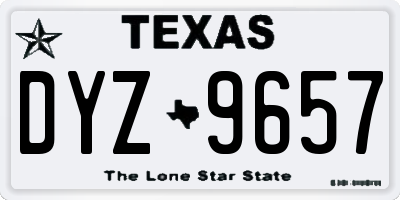 TX license plate DYZ9657