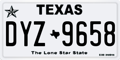 TX license plate DYZ9658