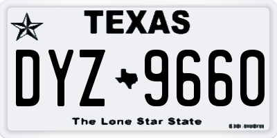 TX license plate DYZ9660