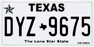 TX license plate DYZ9675