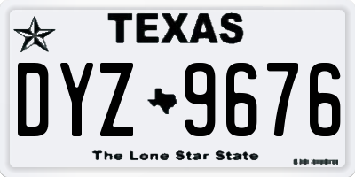 TX license plate DYZ9676