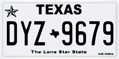 TX license plate DYZ9679