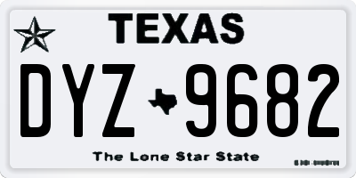 TX license plate DYZ9682