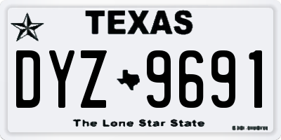 TX license plate DYZ9691