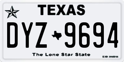 TX license plate DYZ9694