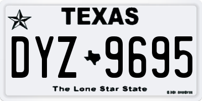 TX license plate DYZ9695