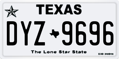 TX license plate DYZ9696