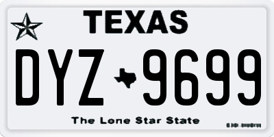TX license plate DYZ9699
