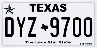 TX license plate DYZ9700
