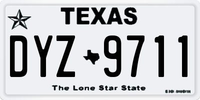TX license plate DYZ9711