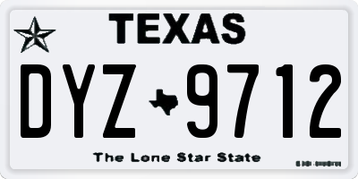 TX license plate DYZ9712