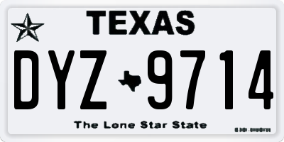 TX license plate DYZ9714
