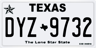 TX license plate DYZ9732