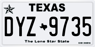 TX license plate DYZ9735
