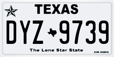 TX license plate DYZ9739