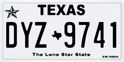 TX license plate DYZ9741