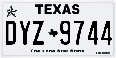 TX license plate DYZ9744