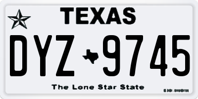 TX license plate DYZ9745