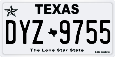 TX license plate DYZ9755