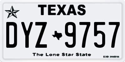 TX license plate DYZ9757