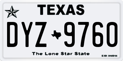 TX license plate DYZ9760