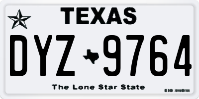 TX license plate DYZ9764