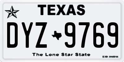 TX license plate DYZ9769