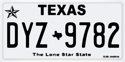 TX license plate DYZ9782