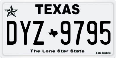 TX license plate DYZ9795