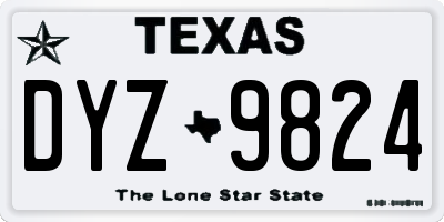 TX license plate DYZ9824