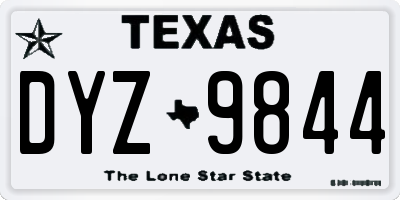 TX license plate DYZ9844