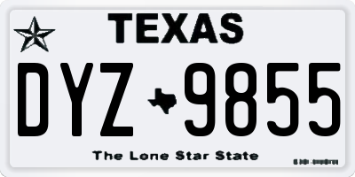 TX license plate DYZ9855