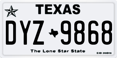 TX license plate DYZ9868
