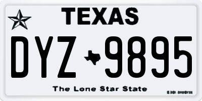 TX license plate DYZ9895