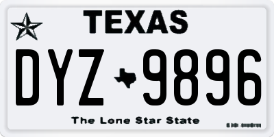 TX license plate DYZ9896