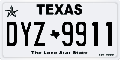 TX license plate DYZ9911