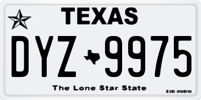 TX license plate DYZ9975