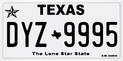 TX license plate DYZ9995