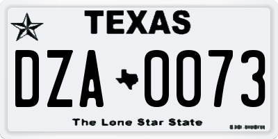 TX license plate DZA0073