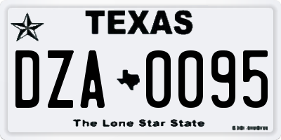 TX license plate DZA0095