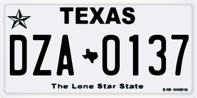 TX license plate DZA0137