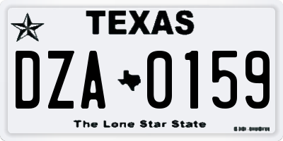 TX license plate DZA0159